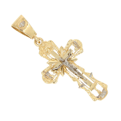 Złoty krzyżyk ozdobny krzyż z wizerunkiem Jezusa złoto pr. 585 ZK083