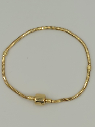 Złota bransoletka modułowa baza beczka gładka pr. 585 ZBP03