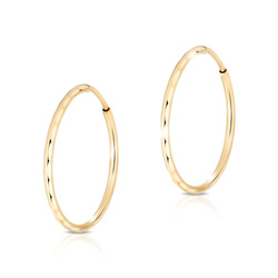 Złote kolczyki pr. 585 diamentowane koła kółka średnica 25 mm ZA099