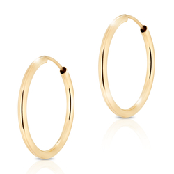 Złote kolczyki pr. 585 koła kółka średnica 34 mm ZA114