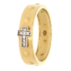 Różaniec złoty na palec obrączka różańcowa dziesiątek cyrkonie złoto pr. 585 ZRP09