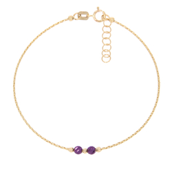 Złota bransoletka damska z kolorowymi kuleczkami złoto pr.585 ZBK009