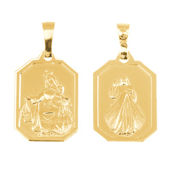 Złoty medalik pr.585 - Matka Boża Szkaplerzna Szkaplerz ZM308