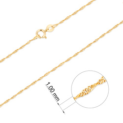 Złoty Łańcuszek pr. 585 Singapur szer. 1,0 mm ZL004