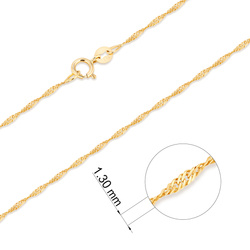 Złoty Łańcuszek pr. 585 Singapur  szer. 1,3 mm ZL017