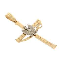 Złoty krzyżyk z Orłem krzyż Bóg Honor Ojczyzna złoto pr. 585 ZK086