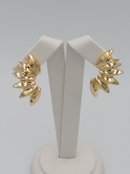 Złote kolczyki pr. 585 wachlarz zapięcie sztyft ZA111