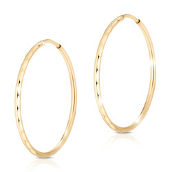 Złote kolczyki pr. 585 diamentowane koła kółka średnica 45 mm ZA107