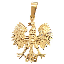 Złota zawieszka patriotyczna pr. 585 Orzeł w koronie duży ZZ303