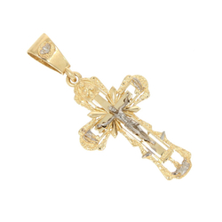 Złoty krzyżyk ozdobny krzyż z wizerunkiem Jezusa złoto pr. 585 ZK082