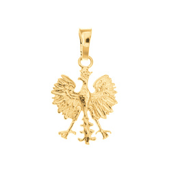 Złota zawieszka patriotyczna pr. 585 Orzeł w koronie mały ZZ301