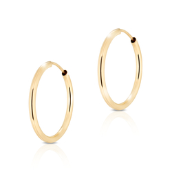 Złote kolczyki pr. 585 koła kółka średnica 22 mm ZA112