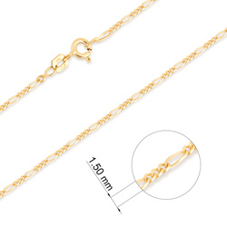 Złoty Łańcuszek pr. 585 Figaro szer. 1,5 mm ZL036