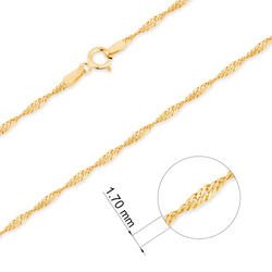Złoty Łańcuszek pr. 585 Singapur szer. 1,7 mm ZL030