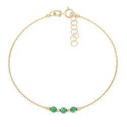 Złota bransoletka damska z kolorowymi kuleczkami złoto pr.585 ZBK001