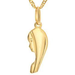 Złoty medalik pr. 585 Matka Boska Madonna lewy profil ZM061