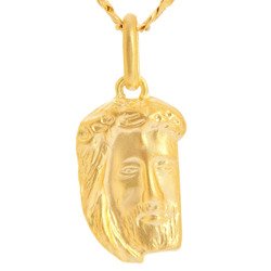 Złoty medalik pr. 585 Jezus twarz Jezusa 3D ZM071